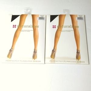 New Bundle of 2 Naturalizer Perfectly Flawless Sheer Black Pantyhose Size B